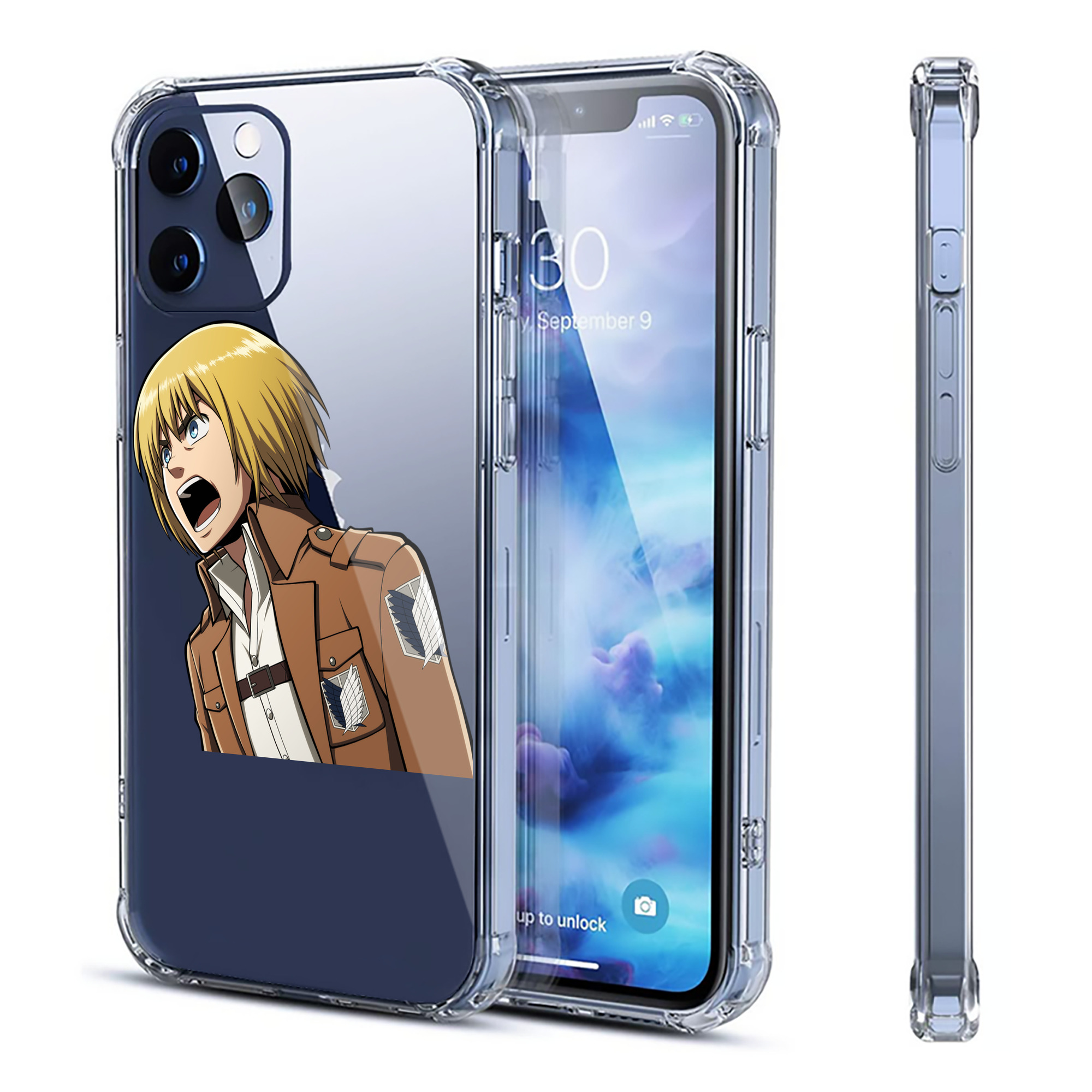 （画像用） 進撃の巨人 アルミン·アルレルト Attack on Titan Armin Arlert 【iPhone 12シリーズ対応】透明スマホケース（クリアソフトケース）